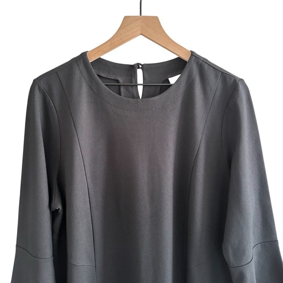 J. Jill Ponte Knit Black Dress Size Large Keyhole Back Office Workwear Stretch - Picture 2 of 16